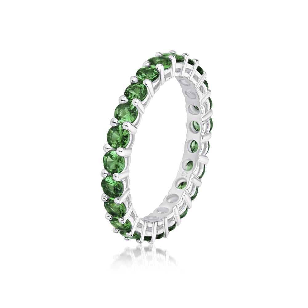 Diamond Ring with Tsavorites in White Gold jfa18127