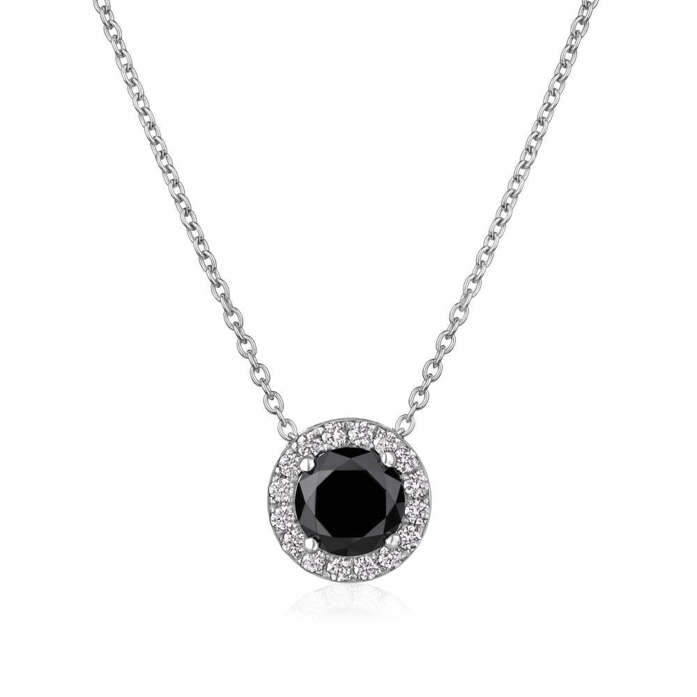 Black Diamond Necklace in White Gold NA1459