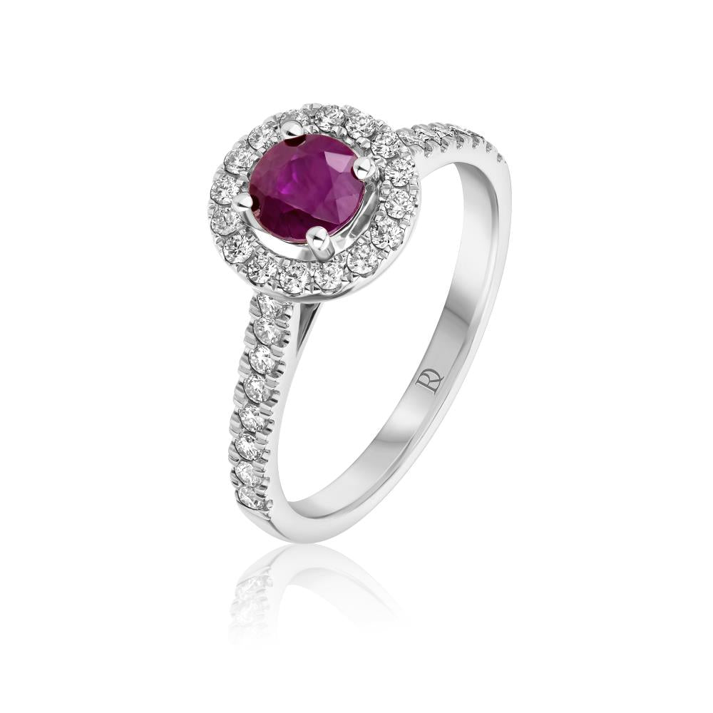 Ruby and Diamond Ring in White Gold JFA5994