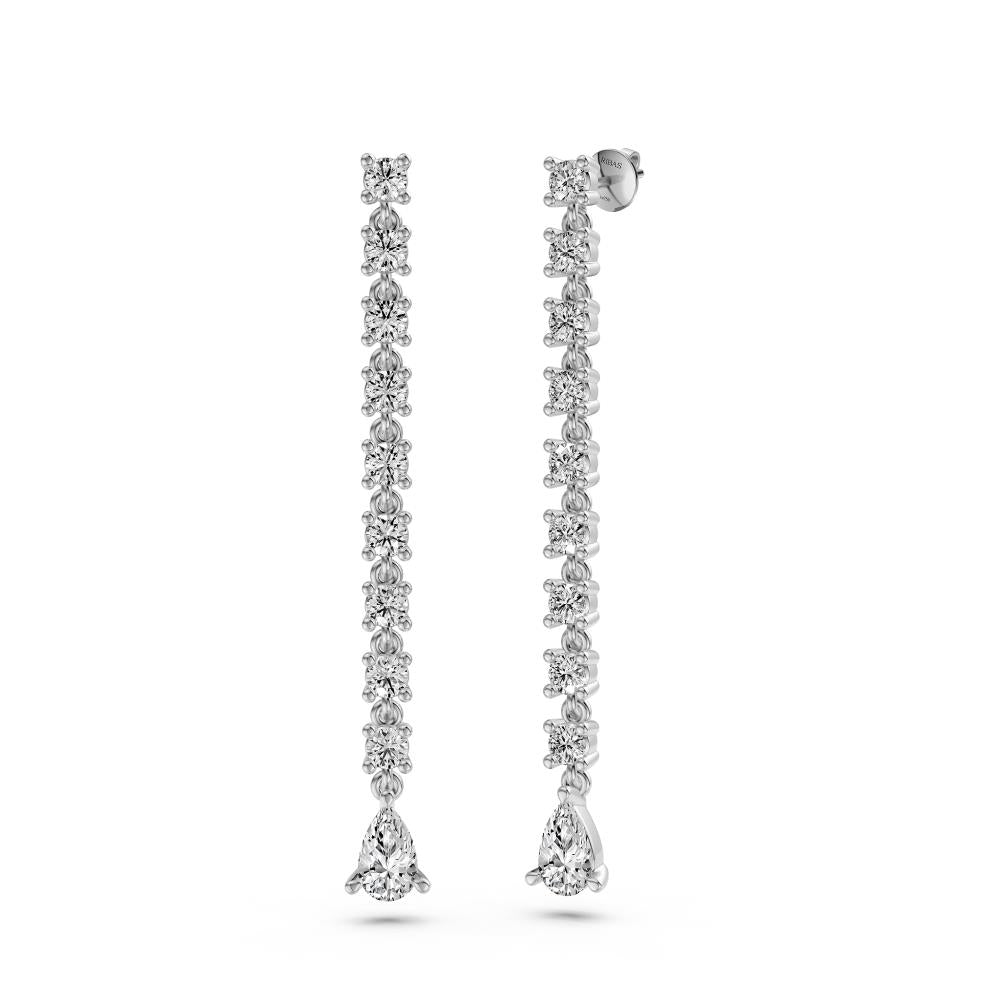 Diamond Drop Earrings in White Gold JFA17578