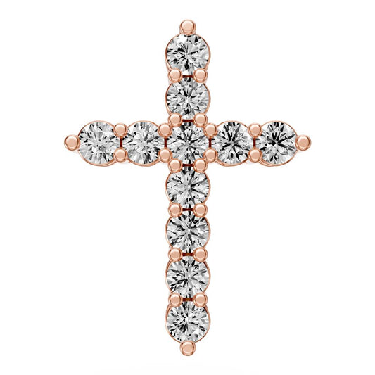 Diamond Cross Pendant in Rose Gold R34801224