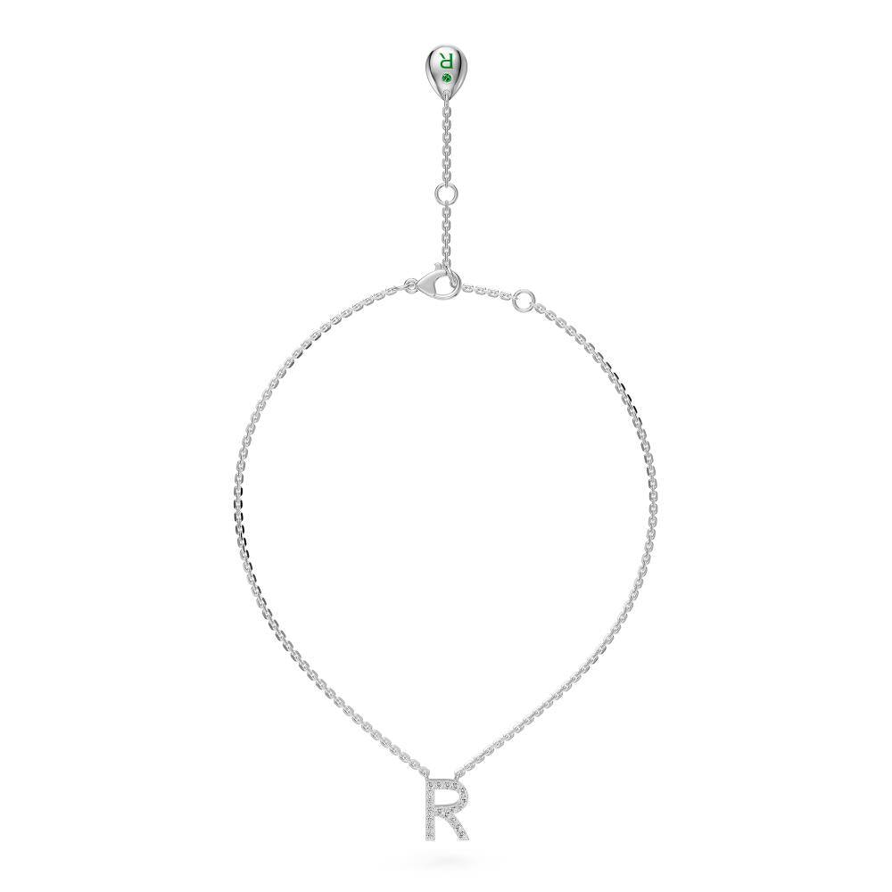 Diamond Letter R Pendant in White Gold R35241224