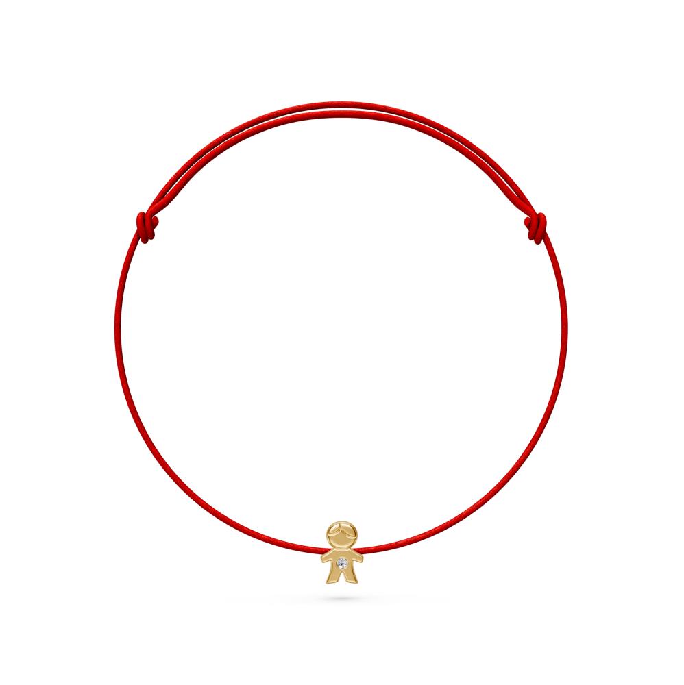 String Bracelet with Diamond in Yellow Gold "Boy" LP1999
