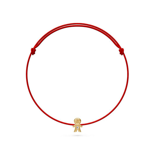 String Bracelet with Diamond in Yellow Gold "Boy" LP1999