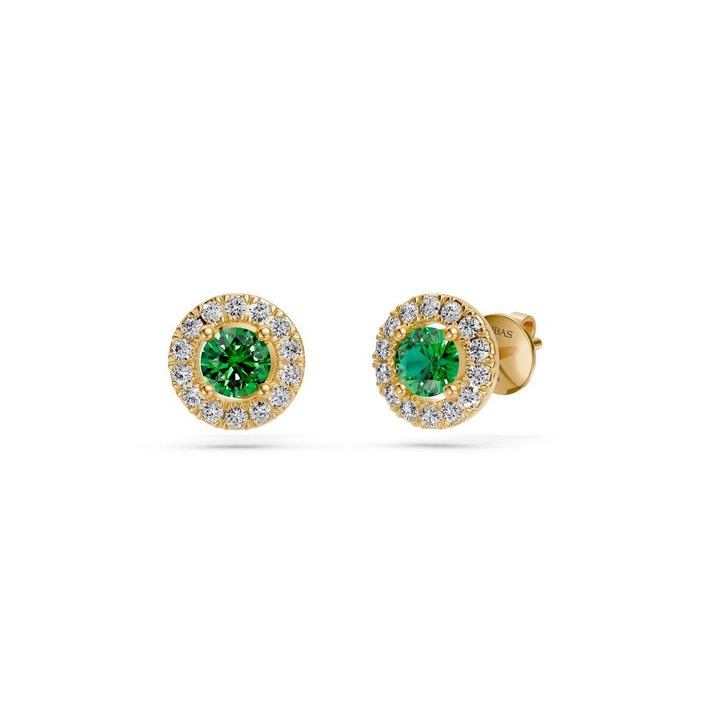 Diamond Earrings in Yellow Gold with Tsavorites R35971224