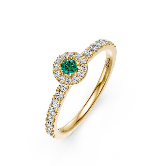 Diamond Ring with Sapphire in Yellow Gold R02470325