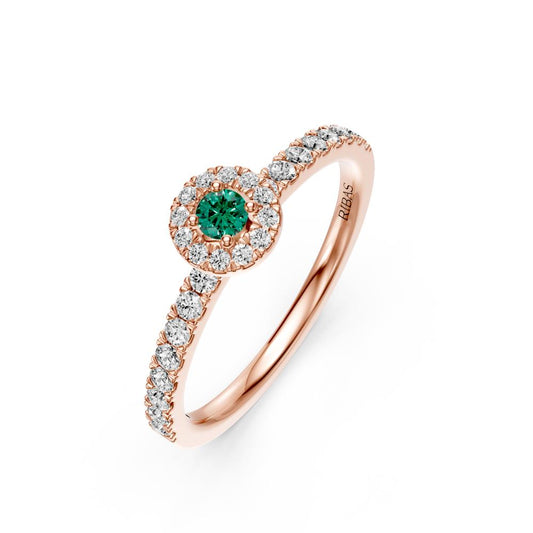Diamond Ring with Sapphire in Rose Gold R02480325