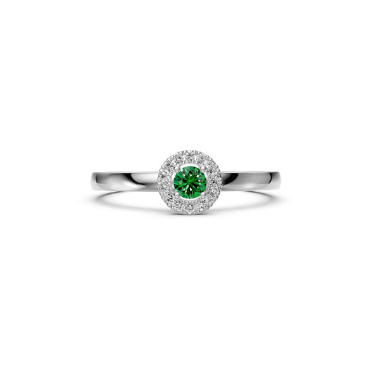 Diamond Ring with Tsavorites in White GoldR36071224