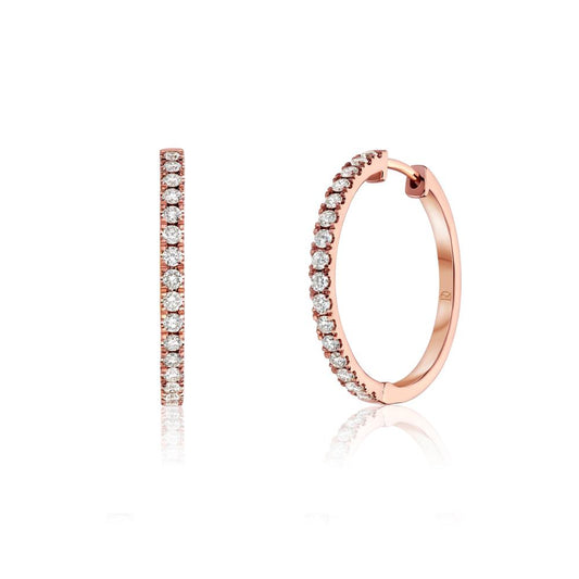 Diamond Hoop Earrings in Rose Gold JFA6056