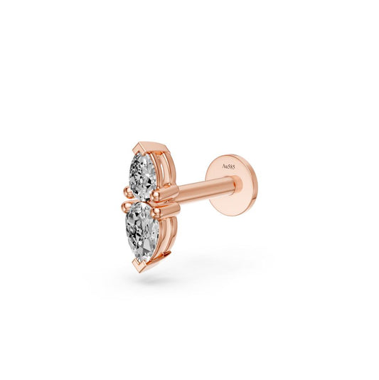 Double Marquise Piercing Stud in Rose Gold R25750725