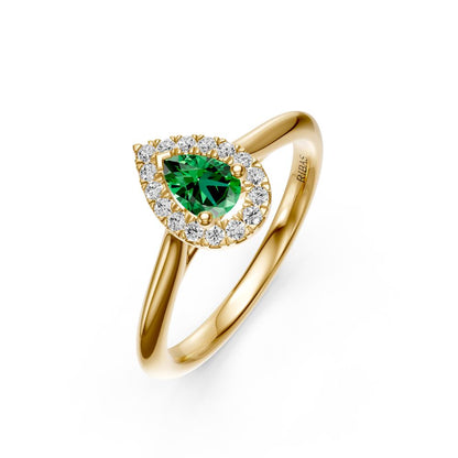 Diamond Ring with Tsavorite in Yellow Gold R39011224