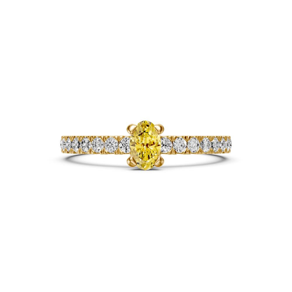 Sapphire Band Ring with Diamonds in Yellow Gold R03890325