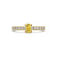 Sapphire Band Ring with Diamonds in Yellow Gold R03890325