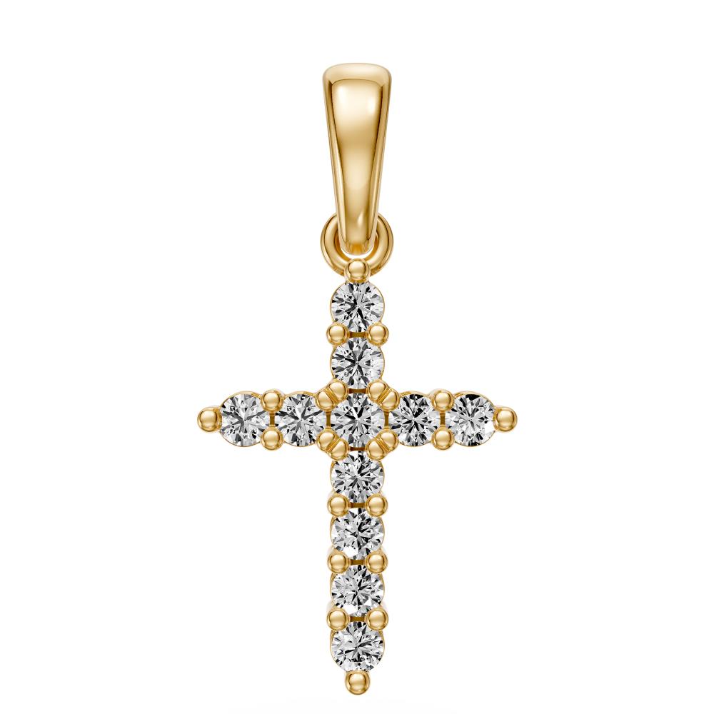 Diamond Cross Pendant in Yellow Gold R22071124