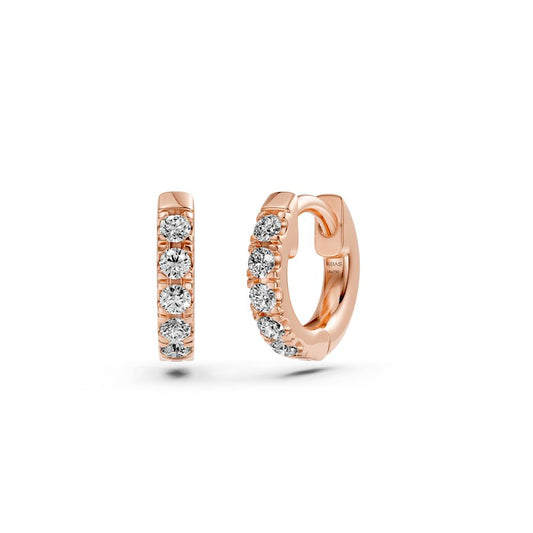 Diamond Hoop Earrings in Rose Gold JFA17195