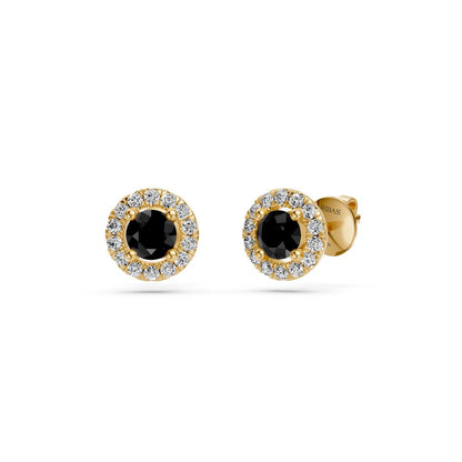 Black Diamond Earrings in Yellow Gold JFA201200