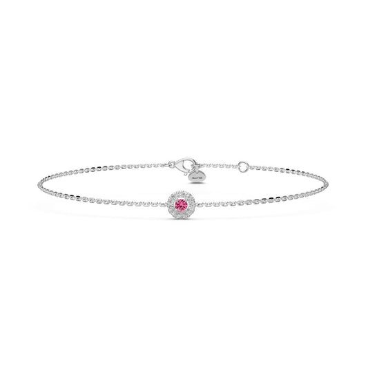 Pink Sapphire Bracelet with Diamonds in White Gold R01530325