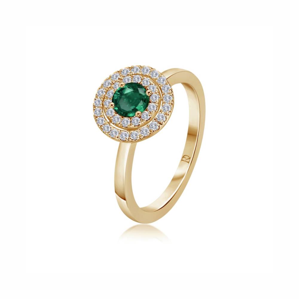 Emerald and Diamond Ring in Yellow Gold NA1571