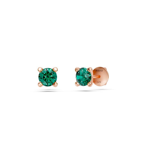 Green Sapphire Earring in Rose Gold