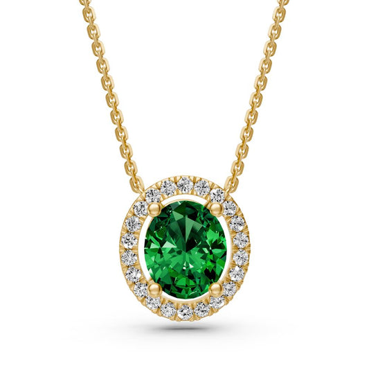 Yellow Gold Necklace with Tsavorite Stone R39430125
