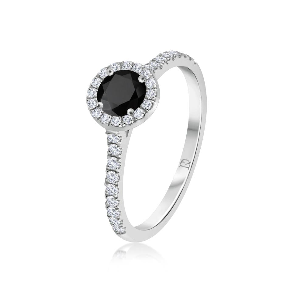 Black Diamond Ring in White Gold  NA1273