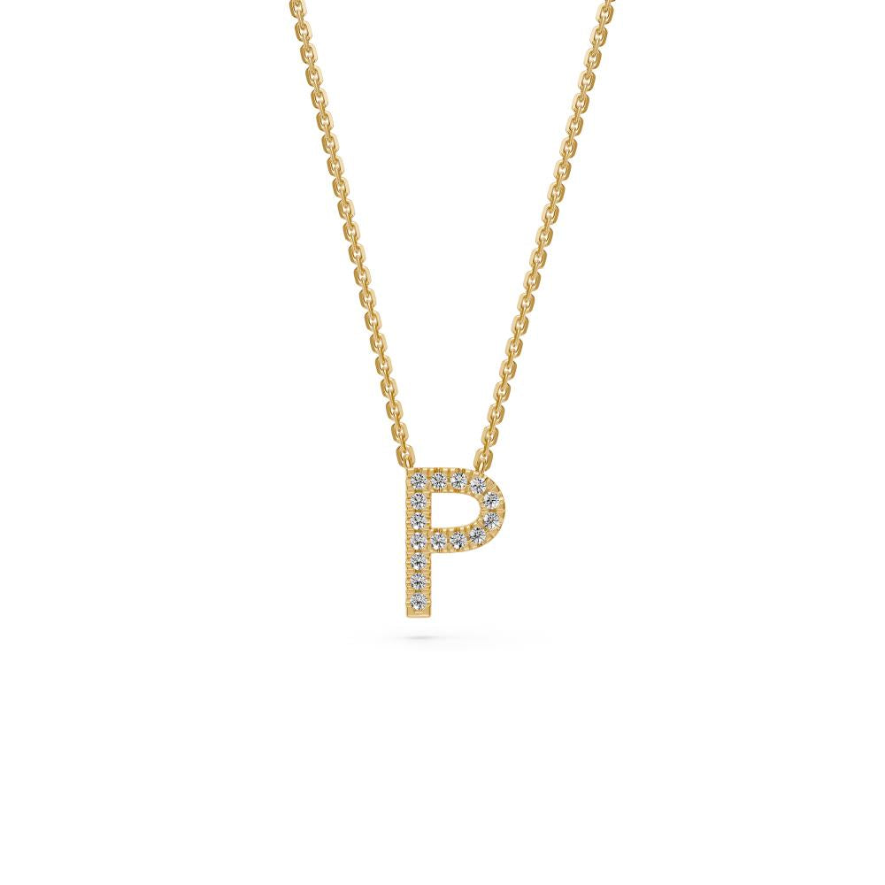 Diamond Letter P Pendant in Yellow Gold R35231224