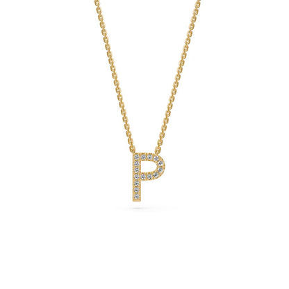 Diamond Letter P Pendant in Yellow Gold R35231224