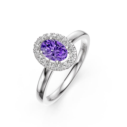 Diamond Ring with Tanzanite in White Gold R38011224