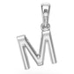 White Gold Mini Pendant Necklace with Diamonds, letter M